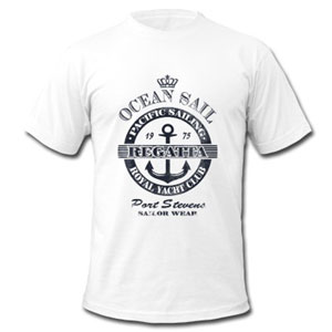 Maritimes Segeln T-Shirt mit großen Anker für Männer
